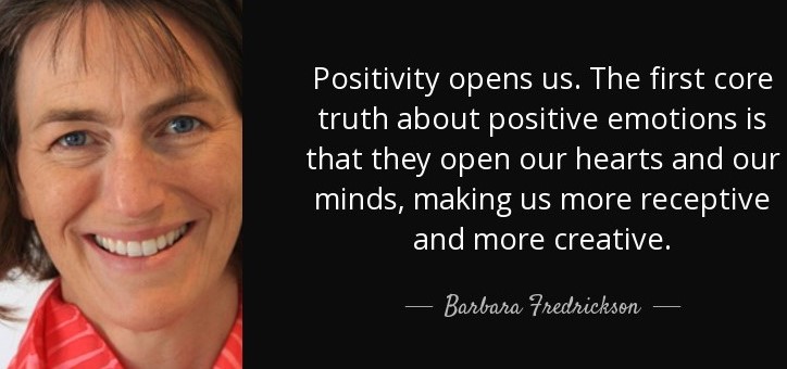 Positivity doesn't just change the contents of your mind...It widens the span of possibilities that you see.